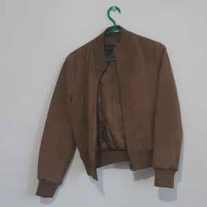 Suede bomber jacket